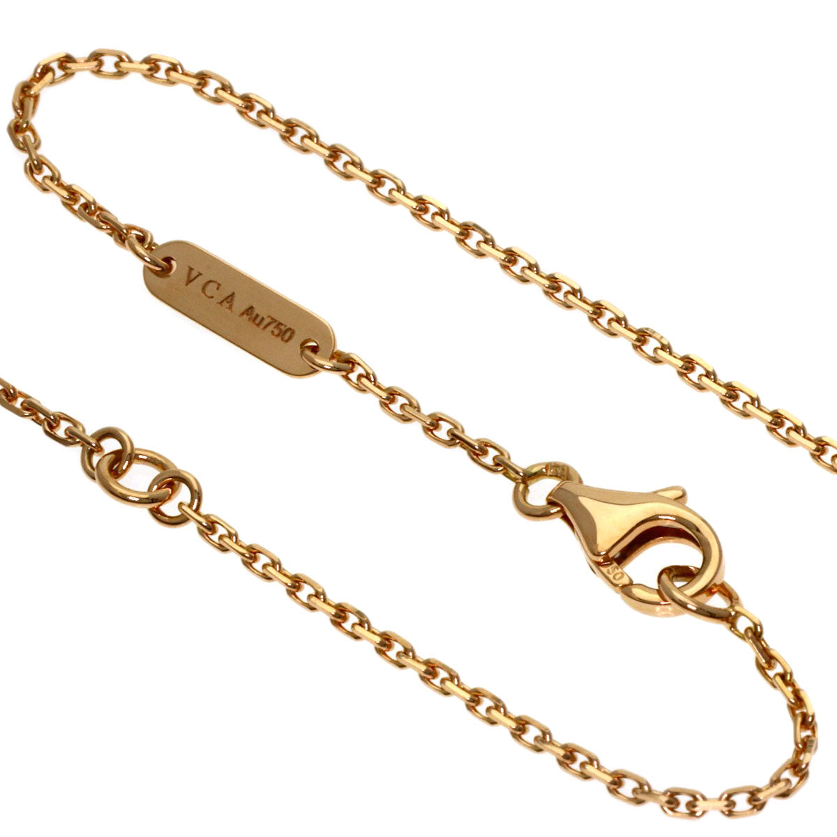 Van Cleef & Arpels Vintage Alhambra Black Shell Diamond Necklace K18 Pink Gold Ladies [Used]