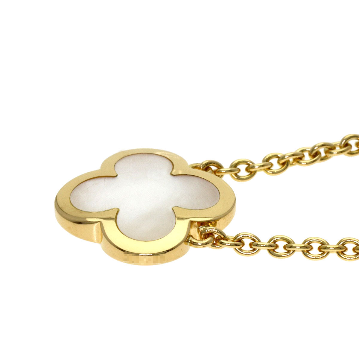 Van Cleef & Arpels Pure Alhambra White Shell Necklace K18 Yellow Gold Ladies [Used]