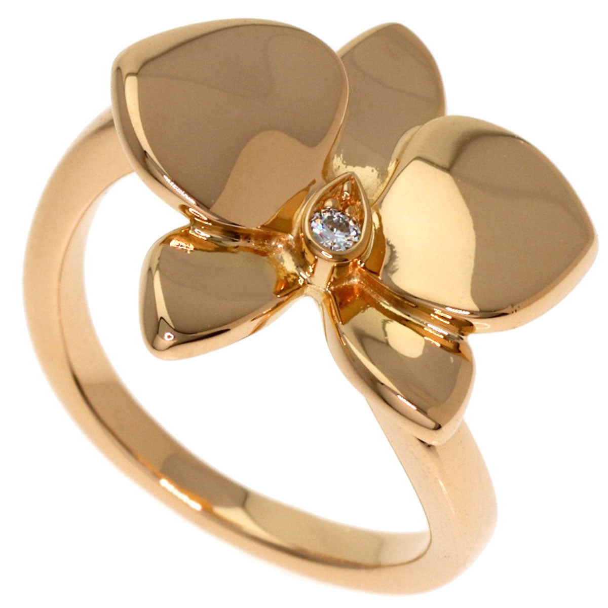 CARTIER Caresse d'Orchidées par Cartier Diamond #50 Ring K18 Pink Gold Ladies [Used]