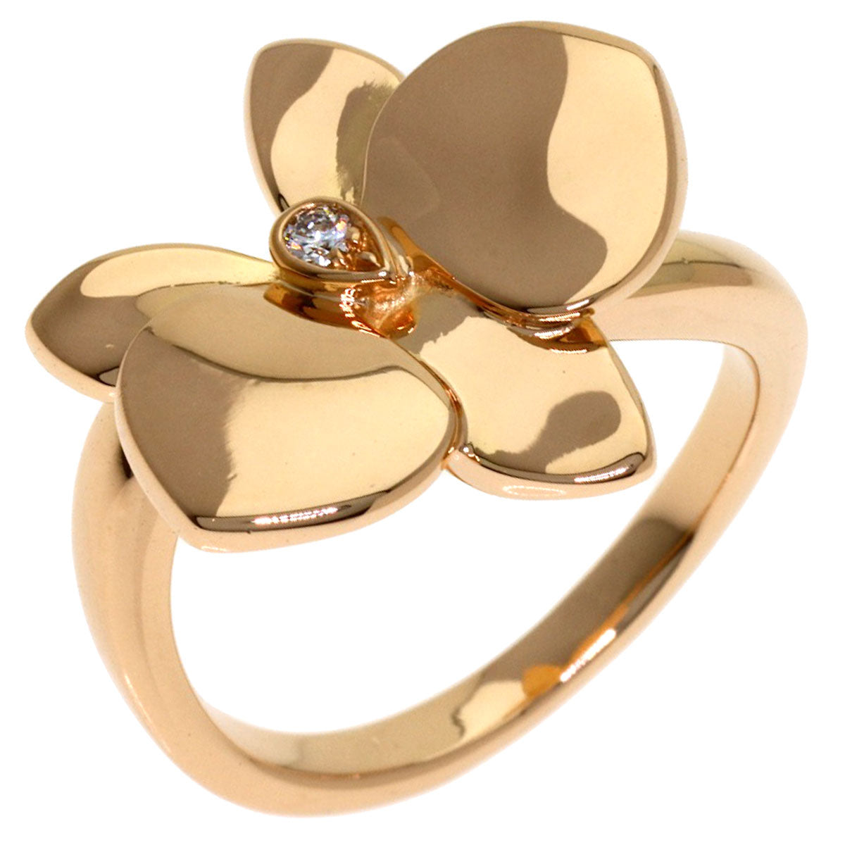 CARTIER Caresse d'Orchidées par Cartier Diamond #50 Ring K18 Pink Gold Ladies [Used]