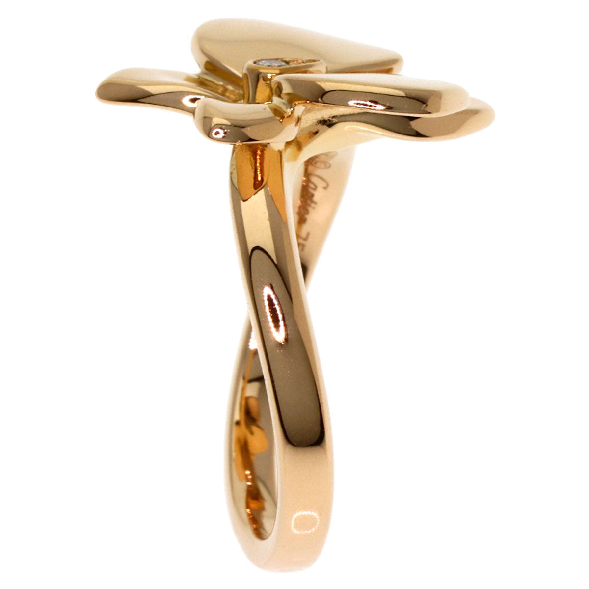 CARTIER Caresse d'Orchidées par Cartier Diamond #50 Ring K18 Pink Gold Ladies [Used]