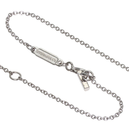 TIFFANY&Co. T Smile Mini Blue Topaz Necklace K18 White Gold Ladies [Used]