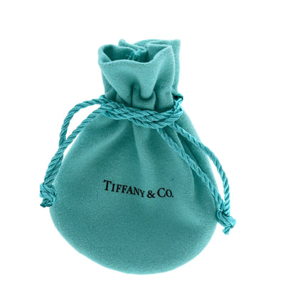 TIFFANY&Co. T Smile Mini Blue Topaz Necklace K18 White Gold Ladies [Used]