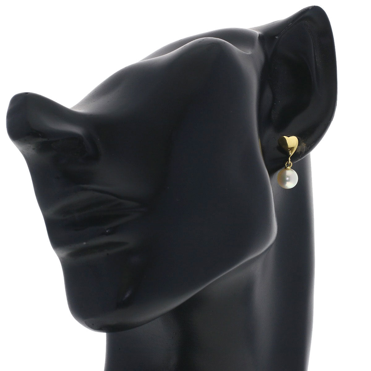 MIKIMOTO Heart Pearl Pearl earring K18 Yellow Gold Ladies [Used]