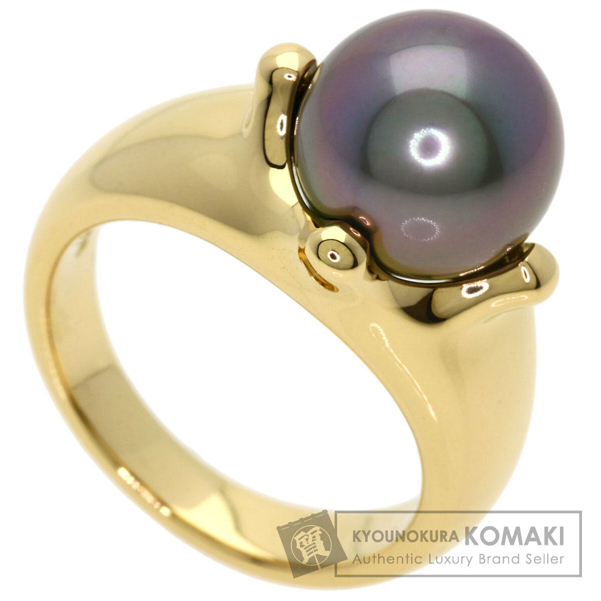 TASAKI Black pearl pearl Ring K18 Yellow Gold Ladies [Used]