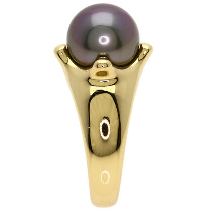 TASAKI Black pearl pearl Ring K18 Yellow Gold Ladies [Used]