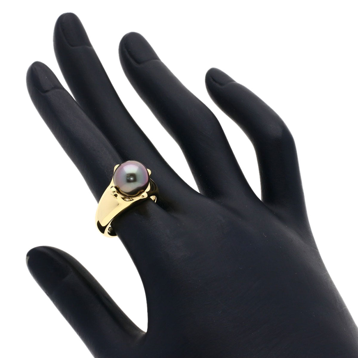 TASAKI Black pearl pearl Ring K18 Yellow Gold Ladies [Used]
