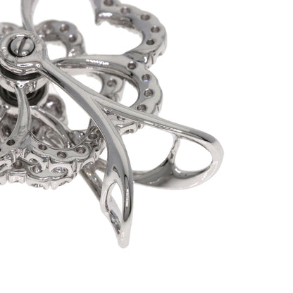 WALTHAM Swing Flower Diamond Pendant top K18 White Gold Ladies [Used]