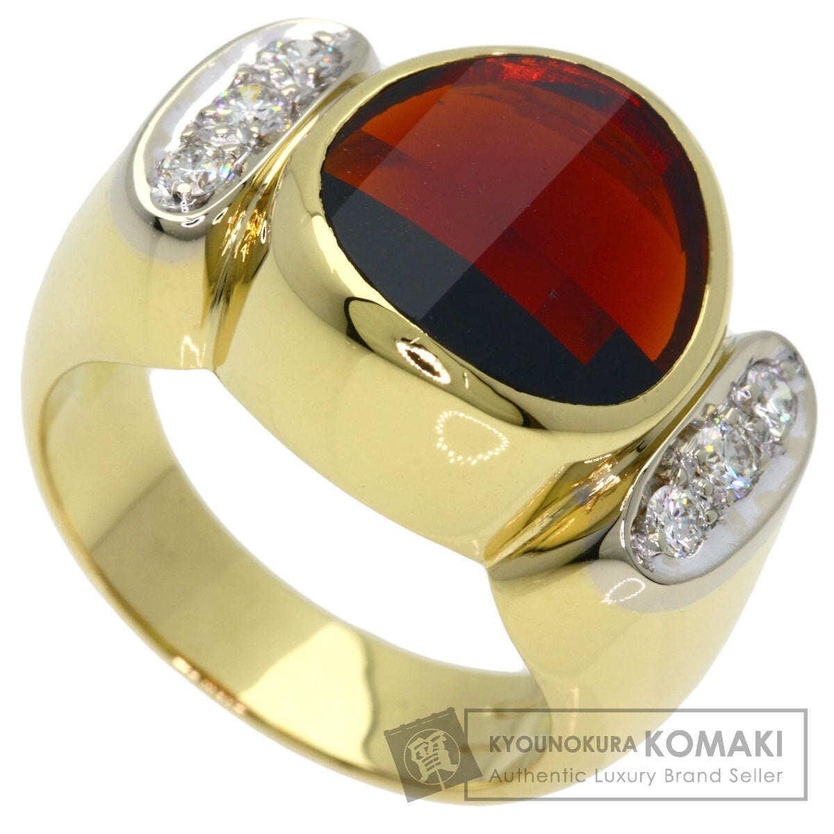 Pomellato Garnet Diamond Ring K18 Yellow Gold Ladies [Used]