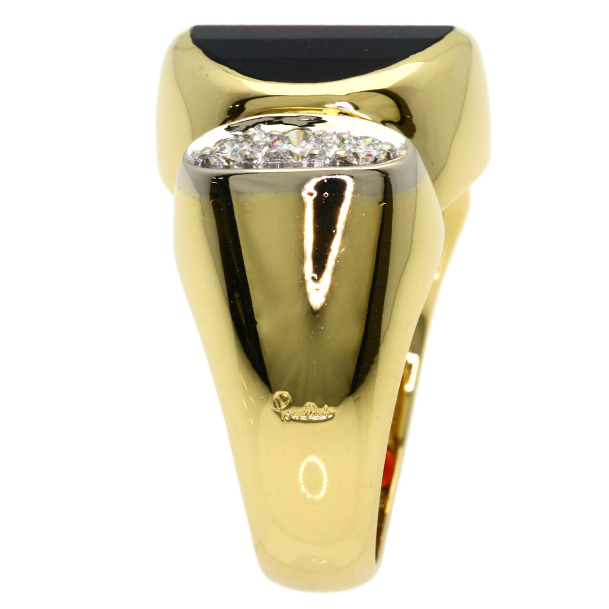 Pomellato Garnet Diamond Ring K18 Yellow Gold Ladies [Used]
