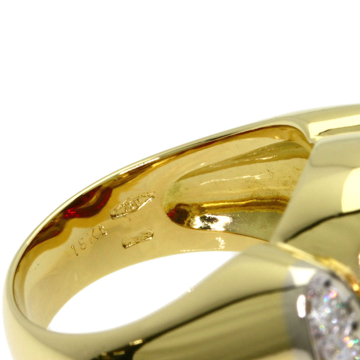 Pomellato Garnet Diamond Ring K18 Yellow Gold Ladies [Used]