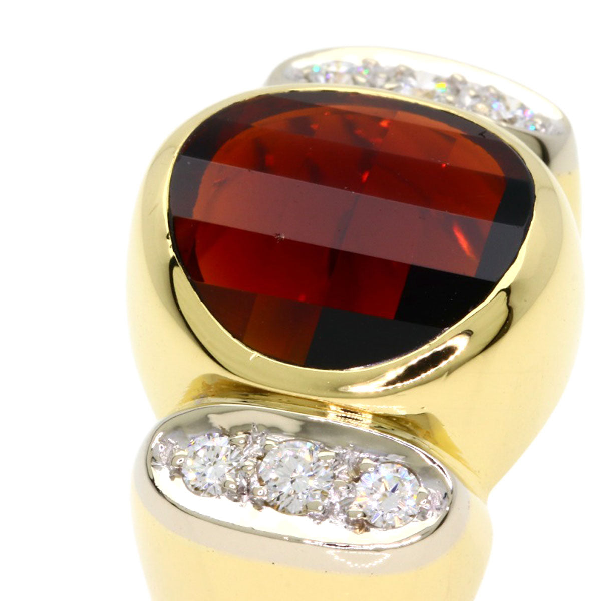 Pomellato Garnet Diamond Ring K18 Yellow Gold Ladies [Used]