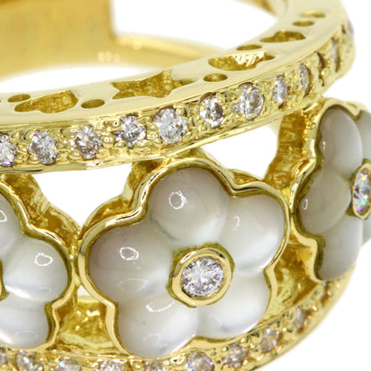 Ponte Vecchio Flower Diamond Ring K18 Yellow Gold Ladies [Used]