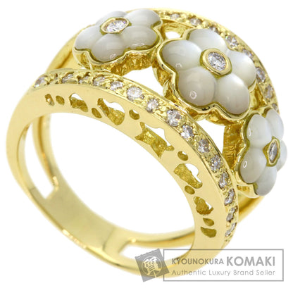 Ponte Vecchio Flower Diamond Ring K18 Yellow Gold Ladies [Used]