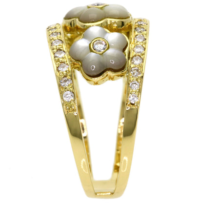 Ponte Vecchio Flower Diamond Ring K18 Yellow Gold Ladies [Used]