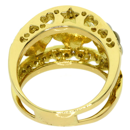 Ponte Vecchio Flower Diamond Ring K18 Yellow Gold Ladies [Used]