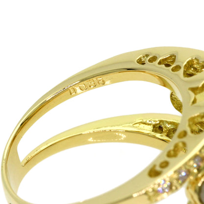 Ponte Vecchio Flower Diamond Ring K18 Yellow Gold Ladies [Used]