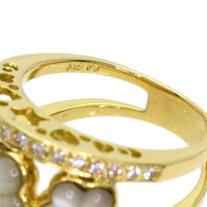 Ponte Vecchio Flower Diamond Ring K18 Yellow Gold Ladies [Used]