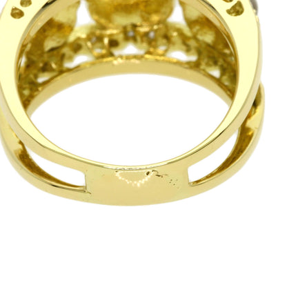 Ponte Vecchio Flower Diamond Ring K18 Yellow Gold Ladies [Used]