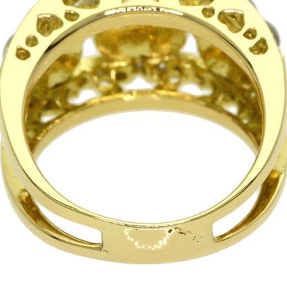 Ponte Vecchio Flower Diamond Ring K18 Yellow Gold Ladies [Used]