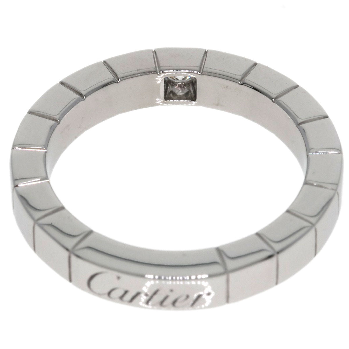 CARTIER Lanier 1P Diamond # 46 Ring K18 White Gold Ladies [Used]