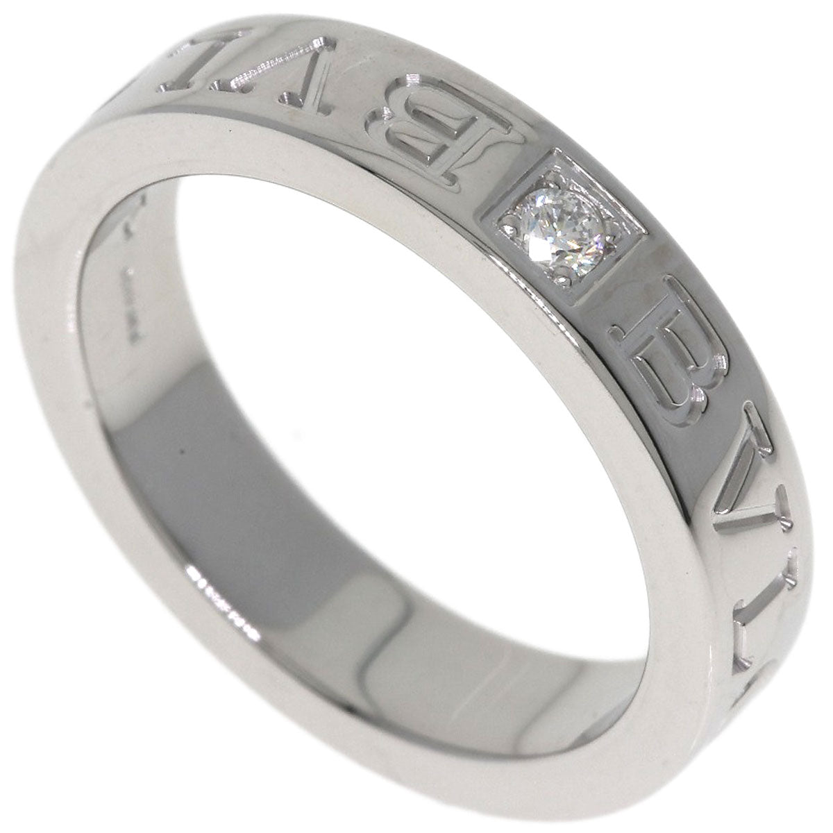 BVLGARI Double logo 1P Diamond Ring K18 White Gold Ladies [Used]