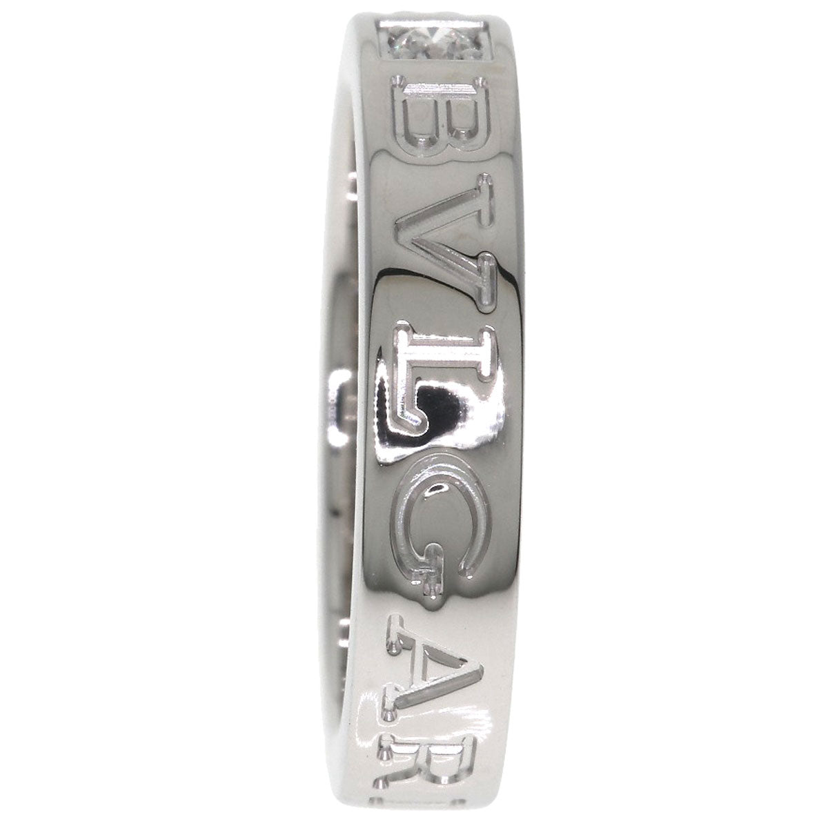BVLGARI Double logo 1P Diamond Ring K18 White Gold Ladies [Used]