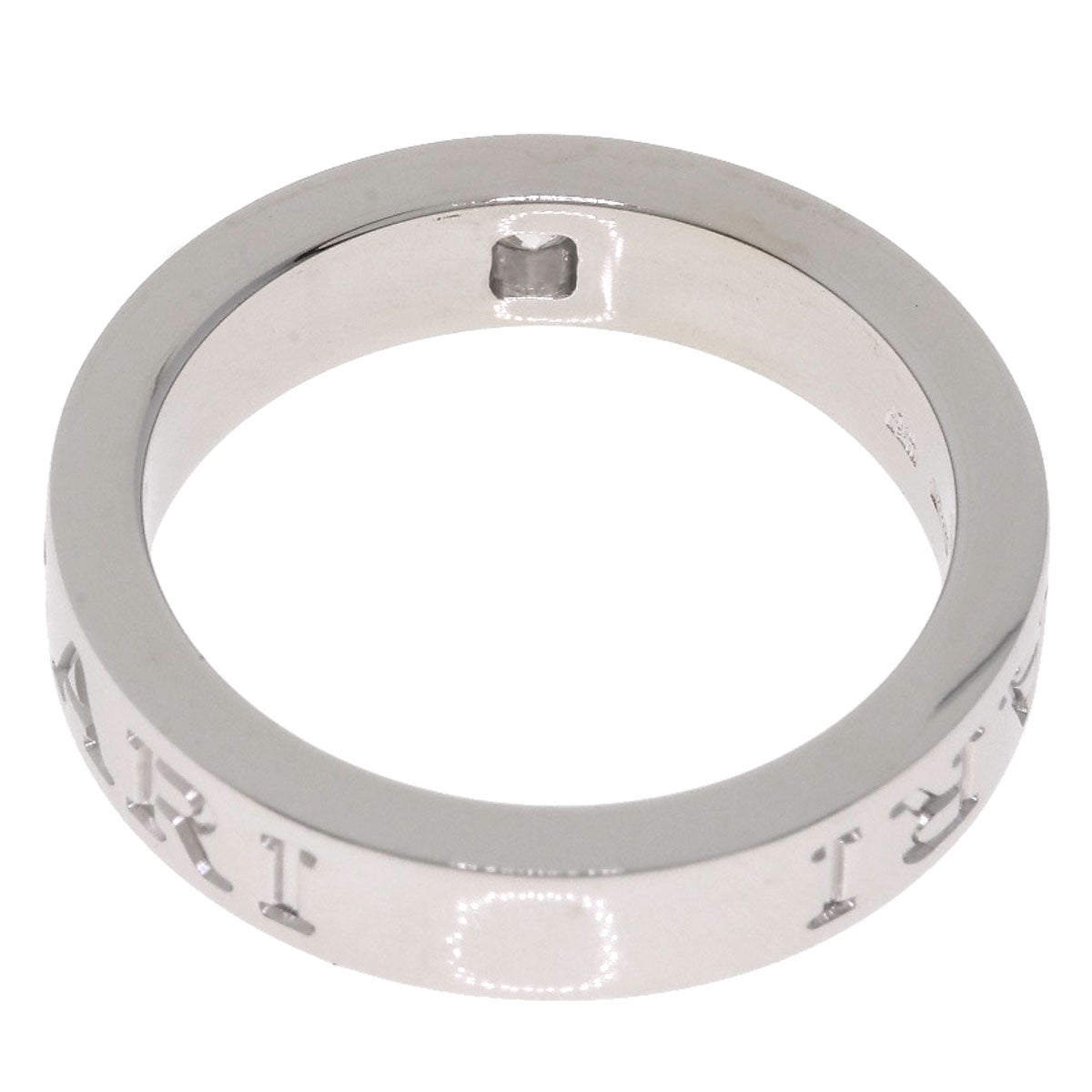 BVLGARI Double logo 1P Diamond Ring K18 White Gold Ladies [Used]