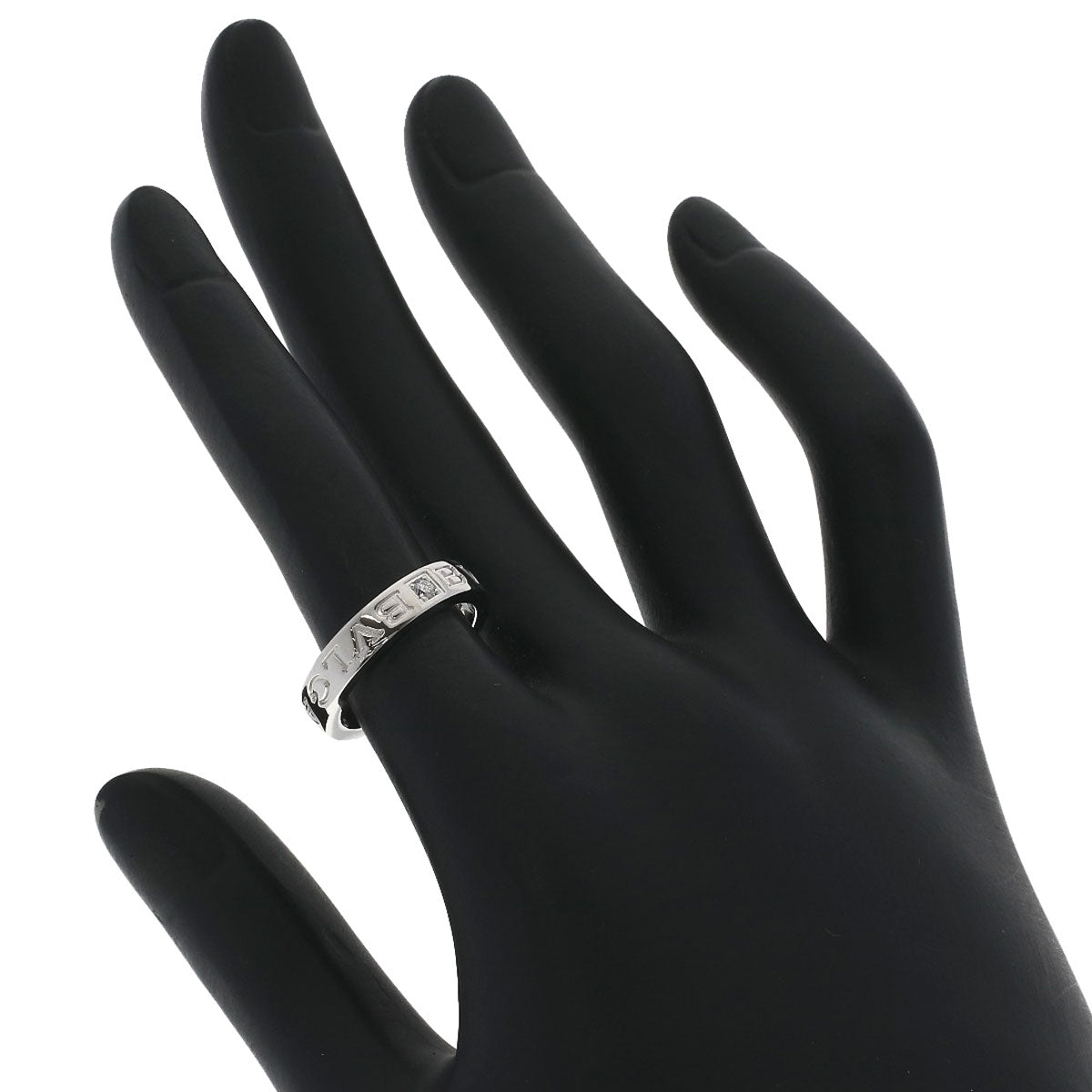 BVLGARI Double logo 1P Diamond Ring K18 White Gold Ladies [Used]