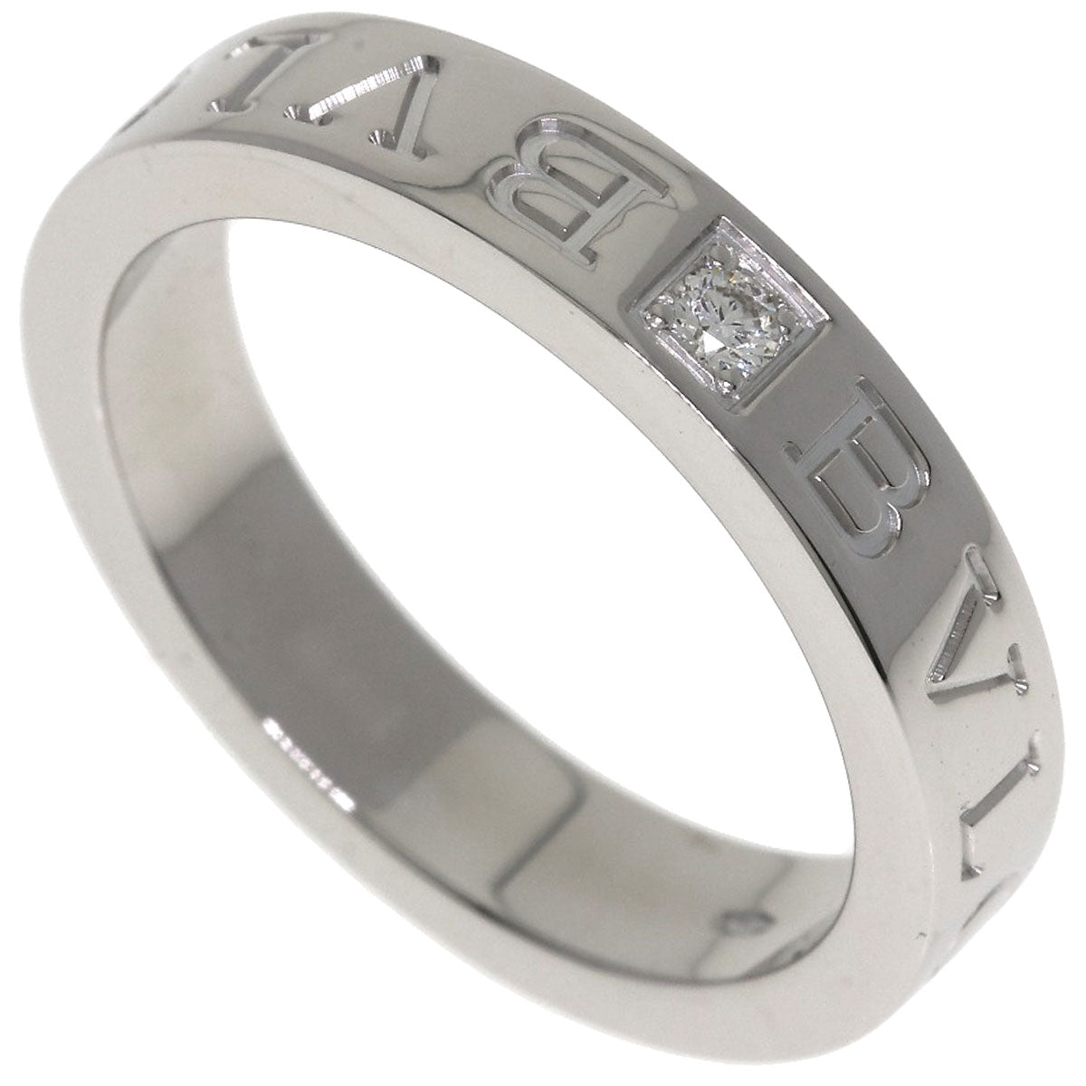 BVLGARI Double logo 1P Diamond Ring K18 White Gold Ladies [Used]