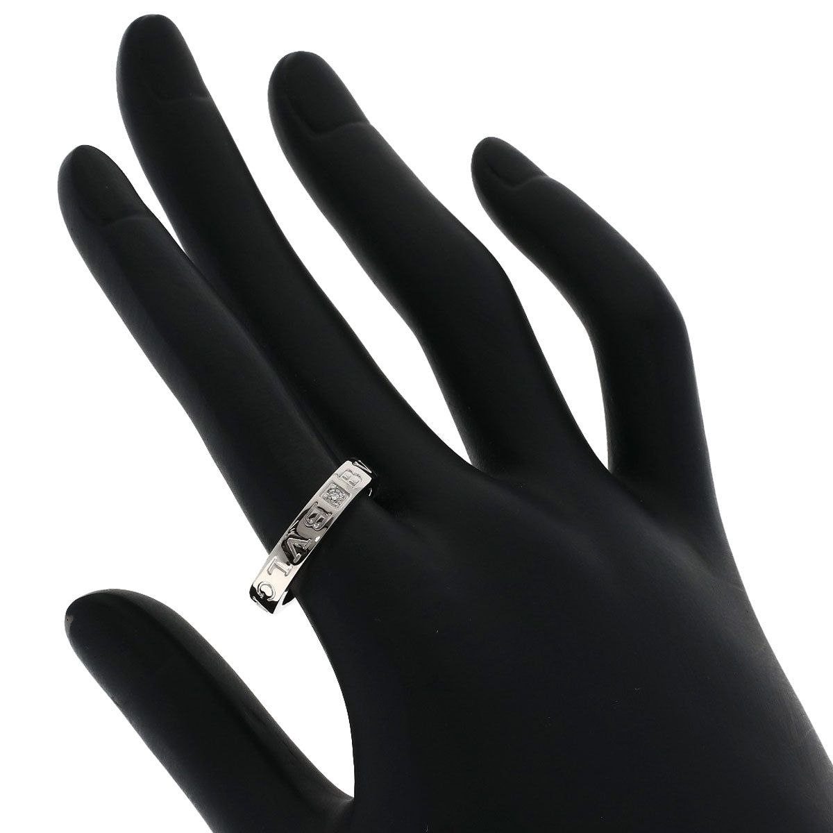 BVLGARI Double logo 1P Diamond Ring K18 White Gold Ladies [Used]