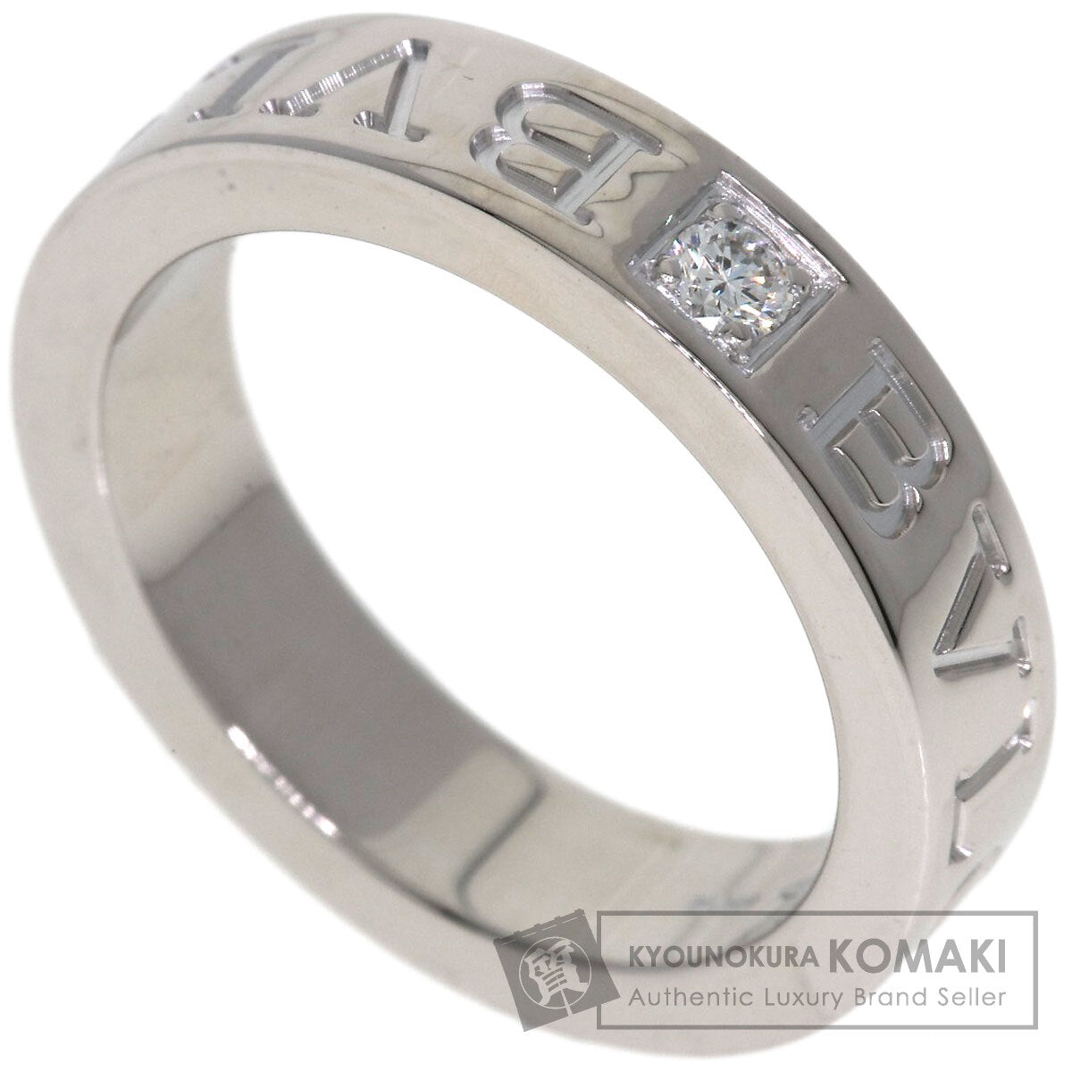 BVLGARI Double logo 1P Diamond Ring K18 White Gold Ladies [Used]
