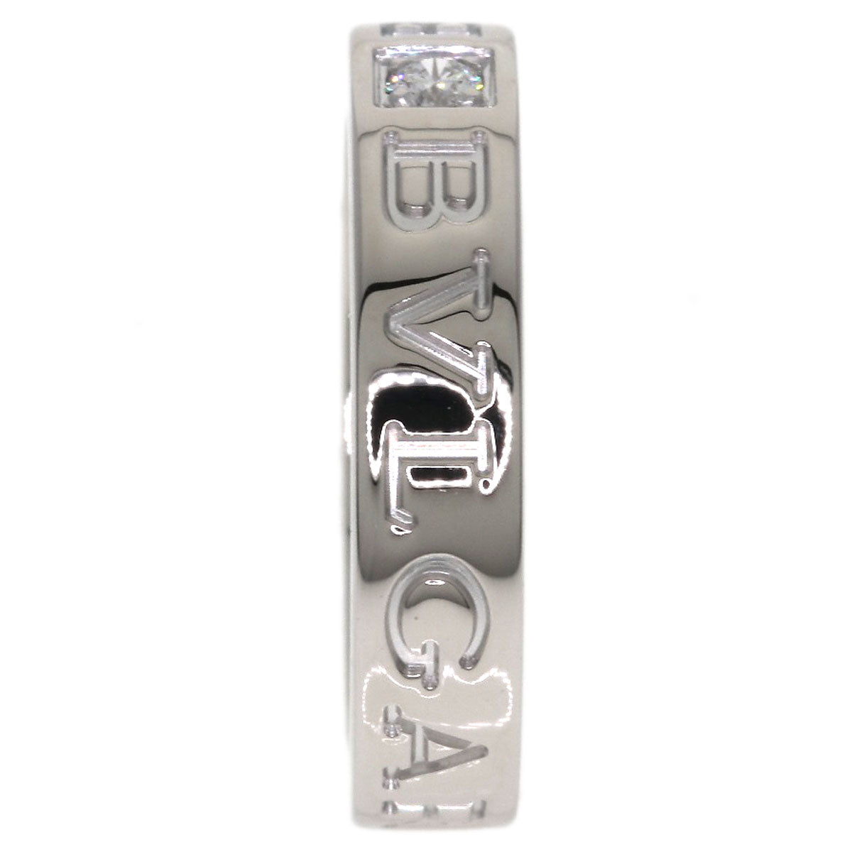 BVLGARI Double logo 1P Diamond Ring K18 White Gold Ladies [Used]