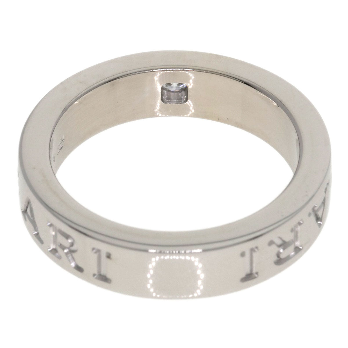 BVLGARI Double logo 1P Diamond Ring K18 White Gold Ladies [Used]