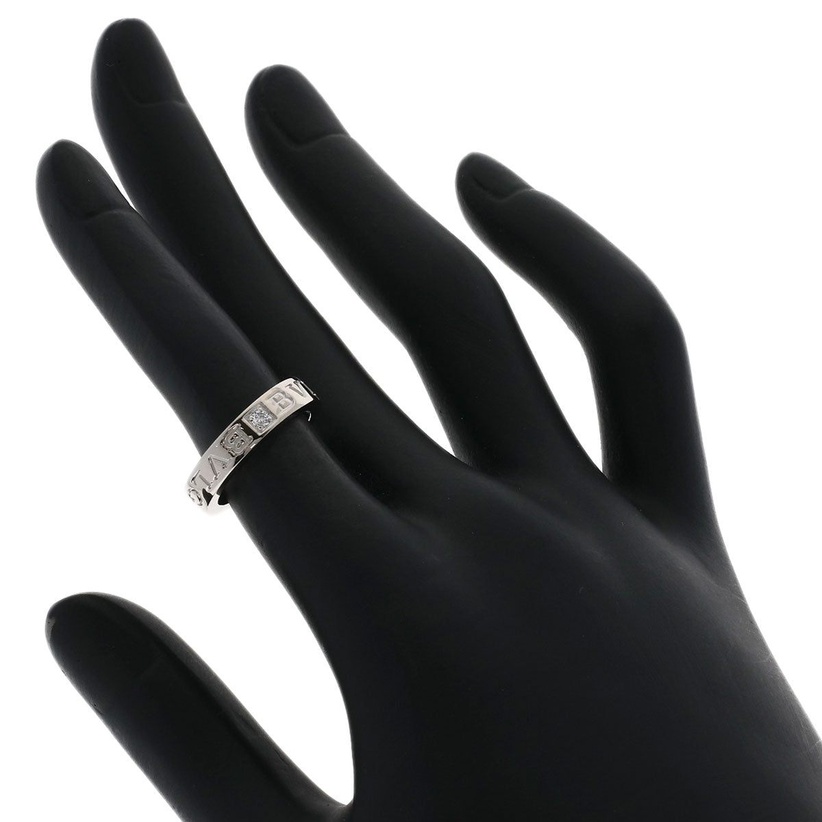 BVLGARI Double logo 1P Diamond Ring K18 White Gold Ladies [Used]