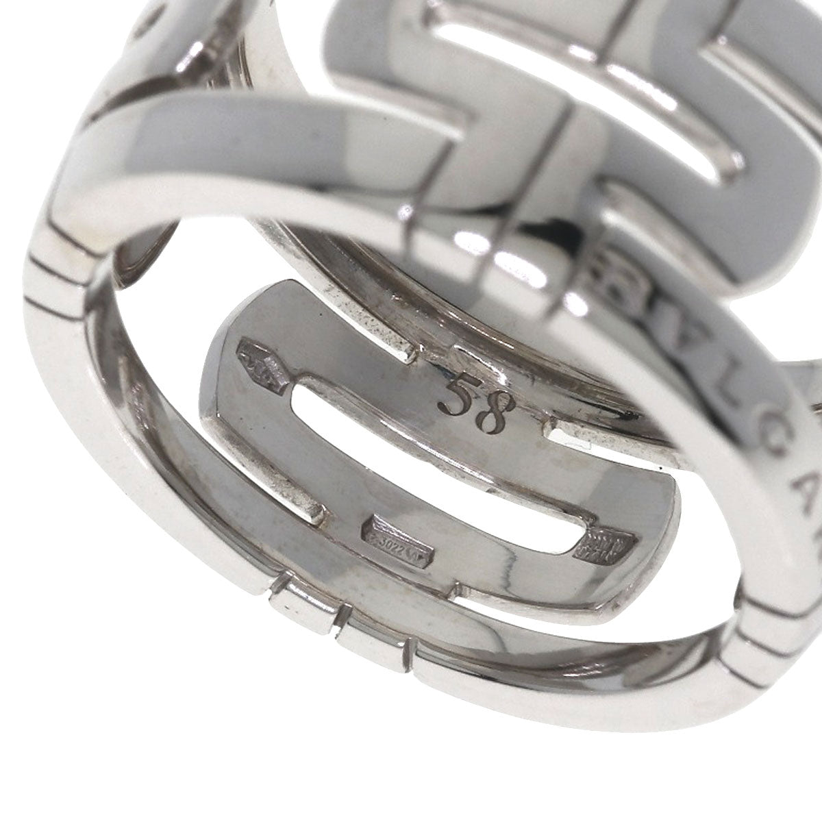 BVLGARI Parentesi Open #58 Ring K18 White Gold Ladies [Used]