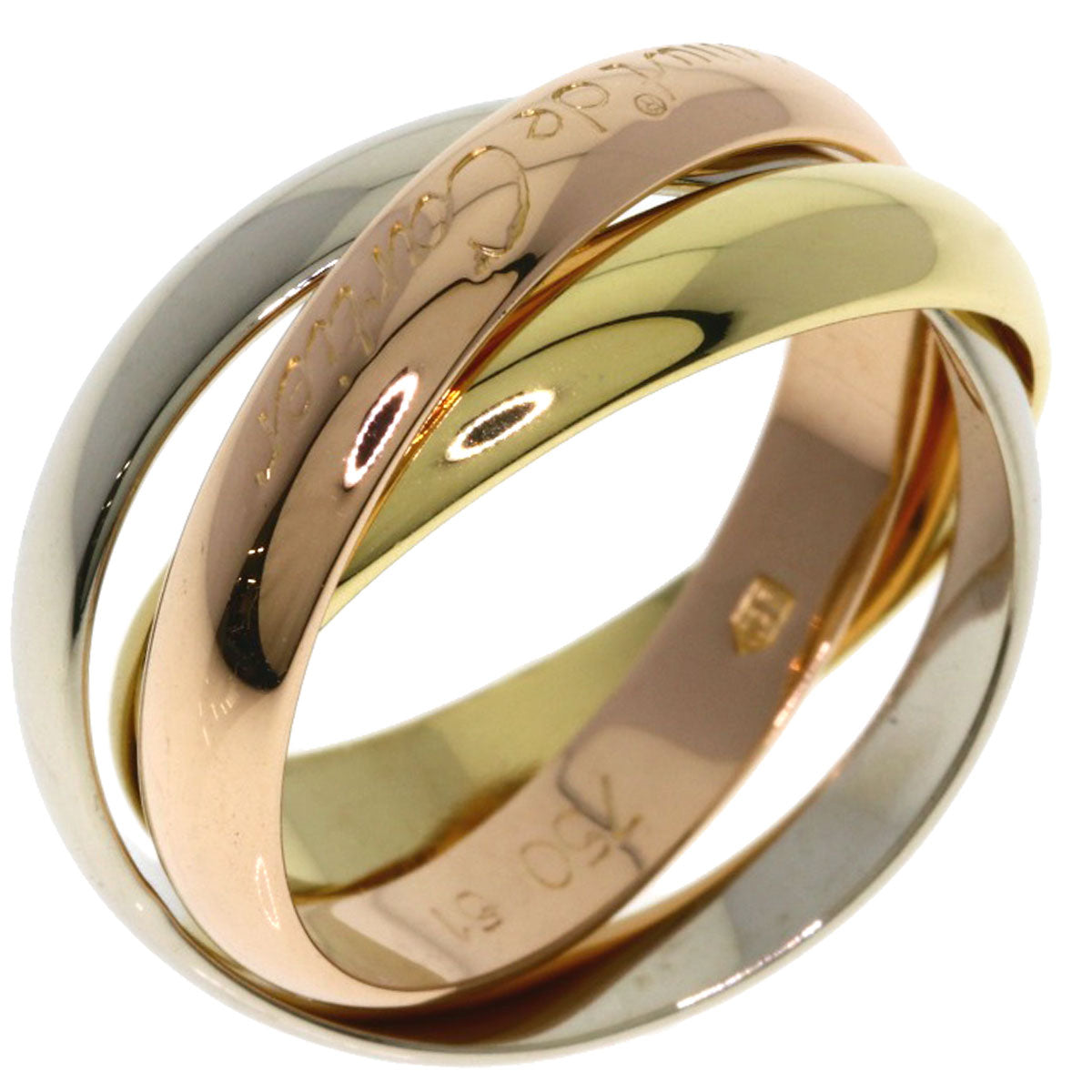 CARTIER Trinity #51 Ring K18 Yellow Gold K18 White GoldLadies [Used]
