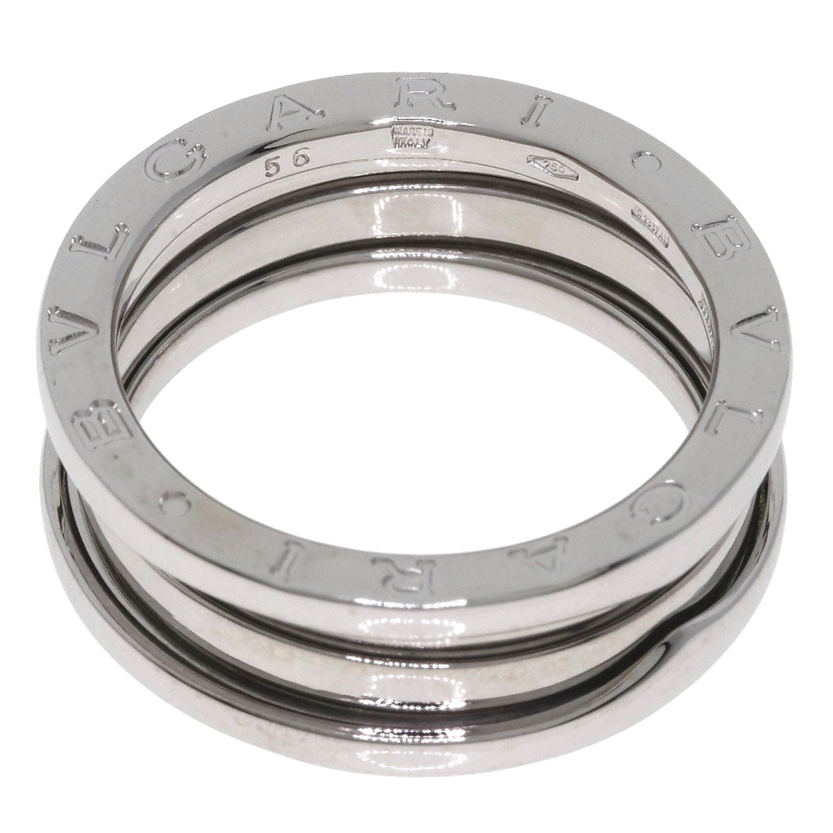 BVLGARI B.zero1 2 bands #56 Ring K18 White Gold Ladies [Used]