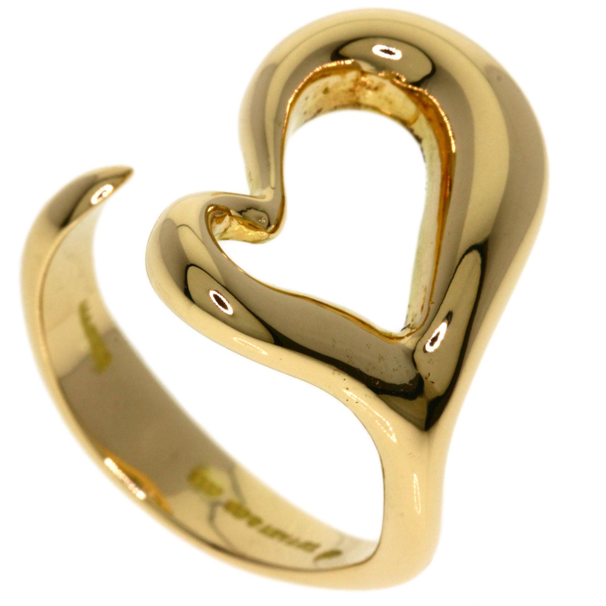 TIFFANY&Co. Open heart Ring K18 Yellow Gold Ladies [Used]
