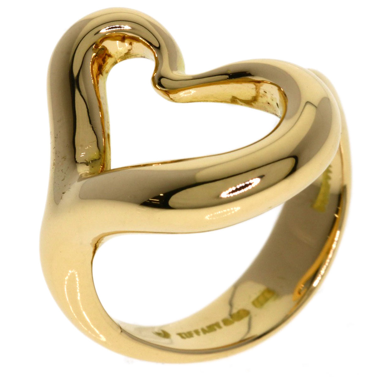 TIFFANY&Co. Open heart Ring K18 Yellow Gold Ladies [Used]