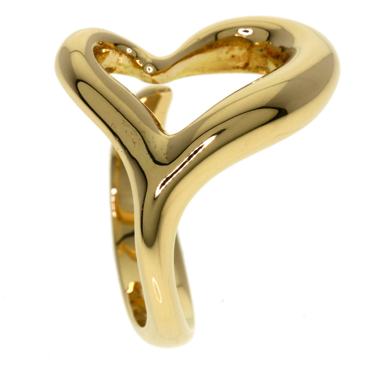 TIFFANY&Co. Open heart Ring K18 Yellow Gold Ladies [Used]