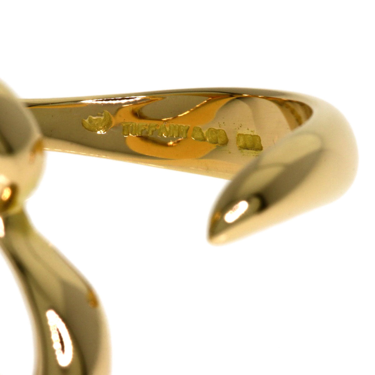 TIFFANY&Co. Open heart Ring K18 Yellow Gold Ladies [Used]