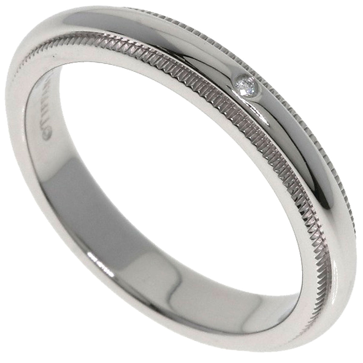 TIFFANY&Co. Milgrain 1P Diamond Ring Platinum PT950 Ladies [Used]