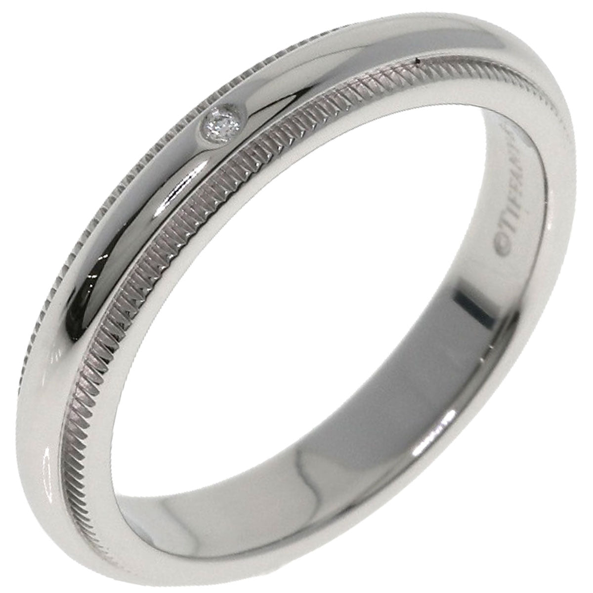 TIFFANY&Co. Milgrain 1P Diamond Ring Platinum PT950 Ladies [Used]