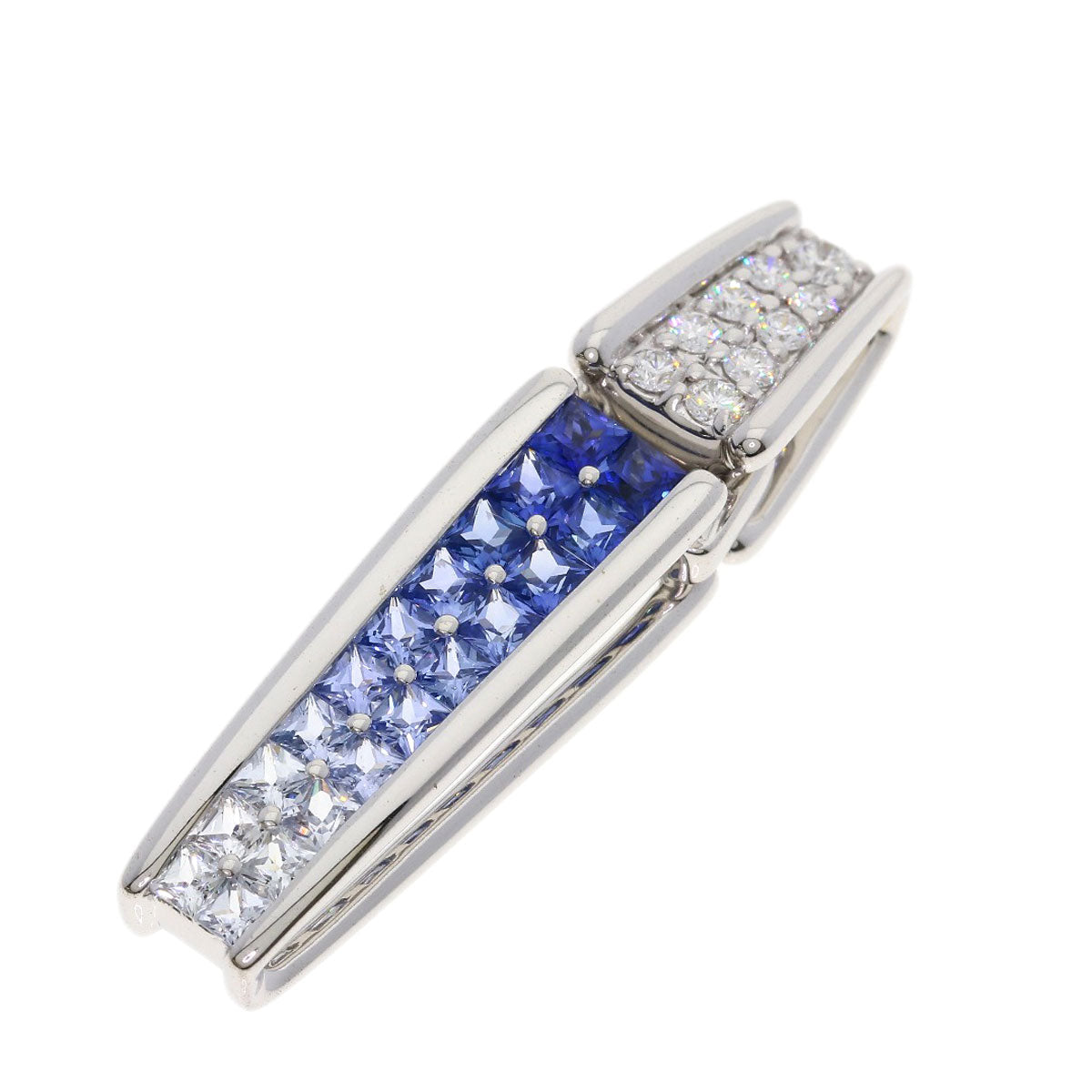 Jeunet Sapphire Diamond Pendant top K18 White Gold Ladies [Used]