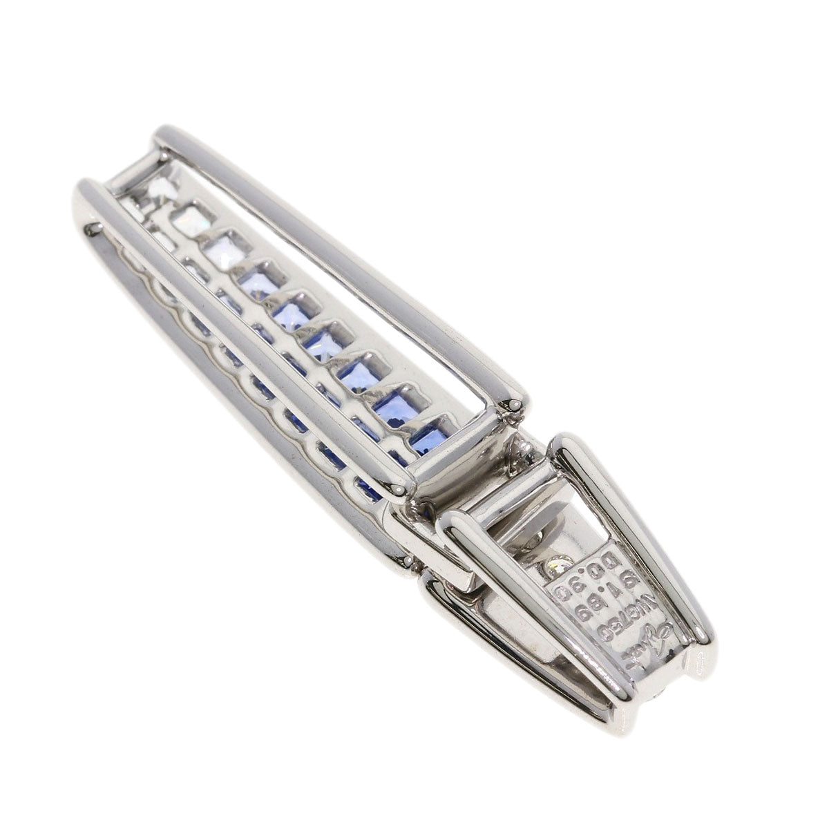 Jeunet Sapphire Diamond Pendant top K18 White Gold Ladies [Used]