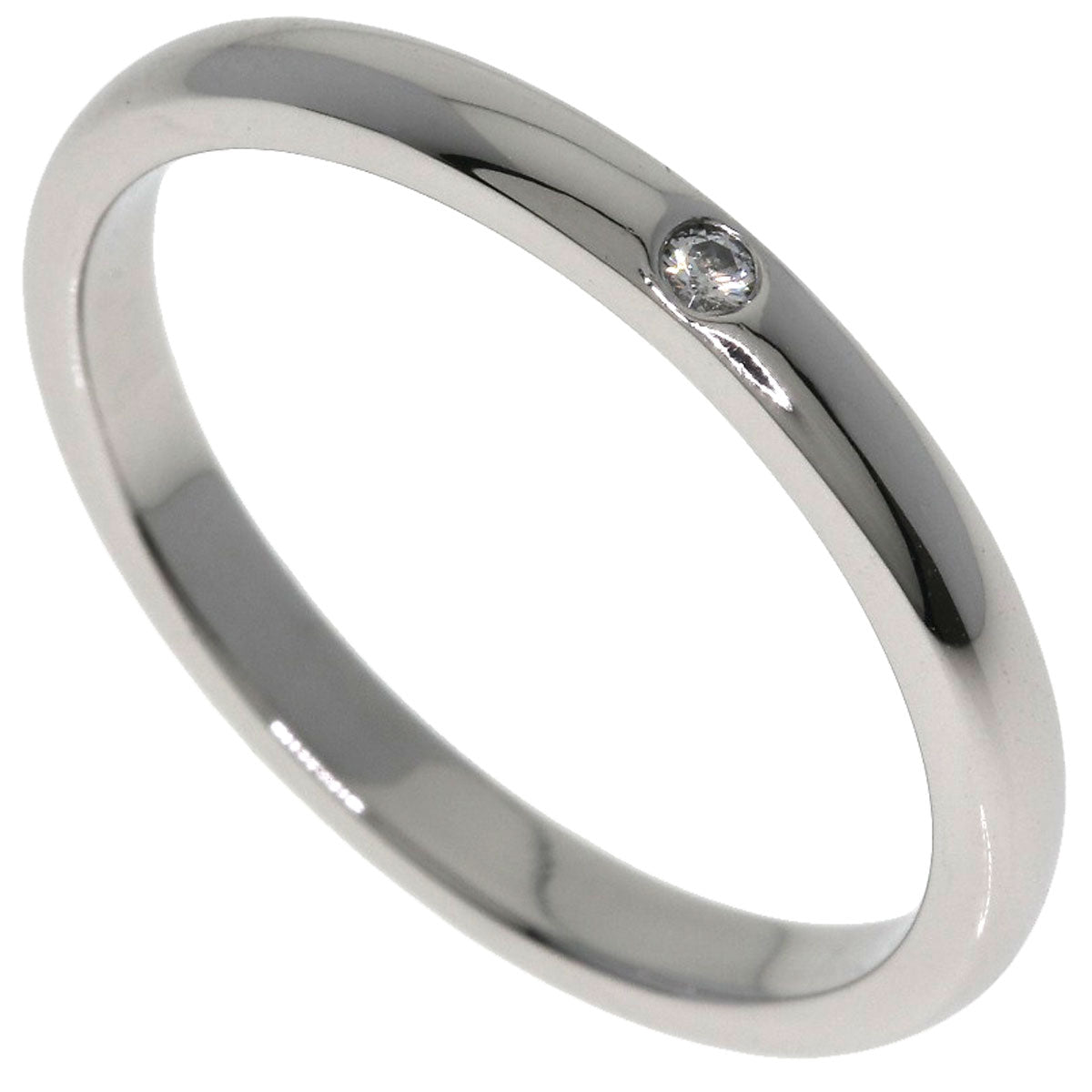 TIFFANY&Co. Band ring with 1 diamond Ring Platinum PT950 Ladies [Used]