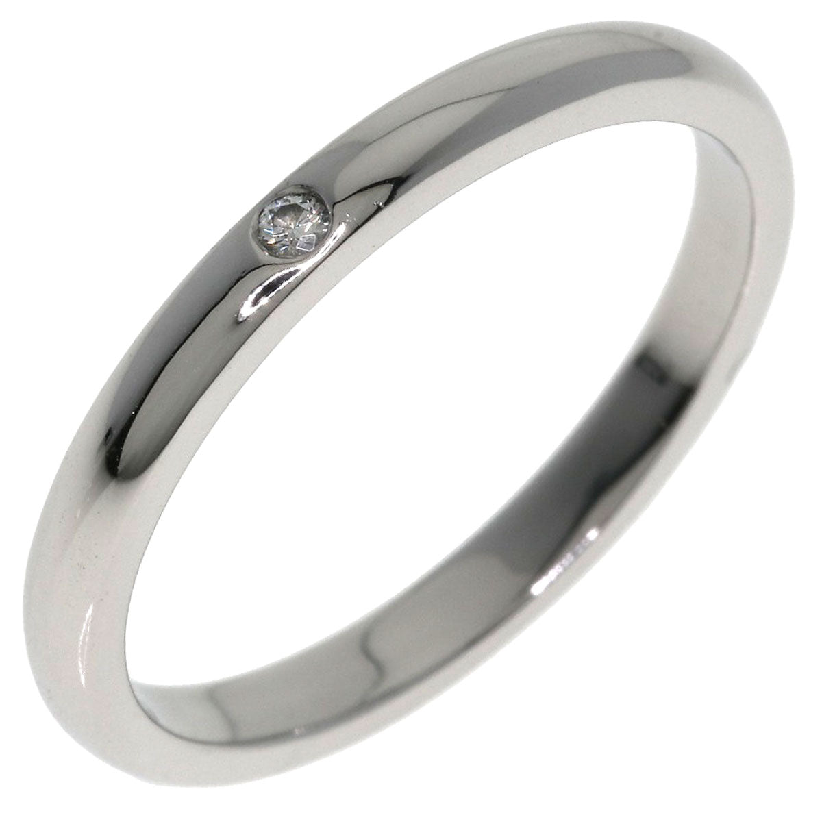 TIFFANY&Co. Band ring with 1 diamond Ring Platinum PT950 Ladies [Used]