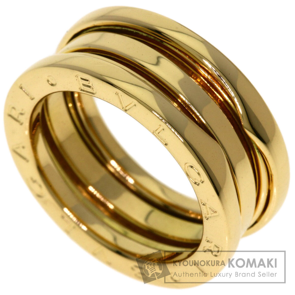 BVLGARI B.zero1 2 band #50 Ring K18 Yellow Gold Ladies [Used]