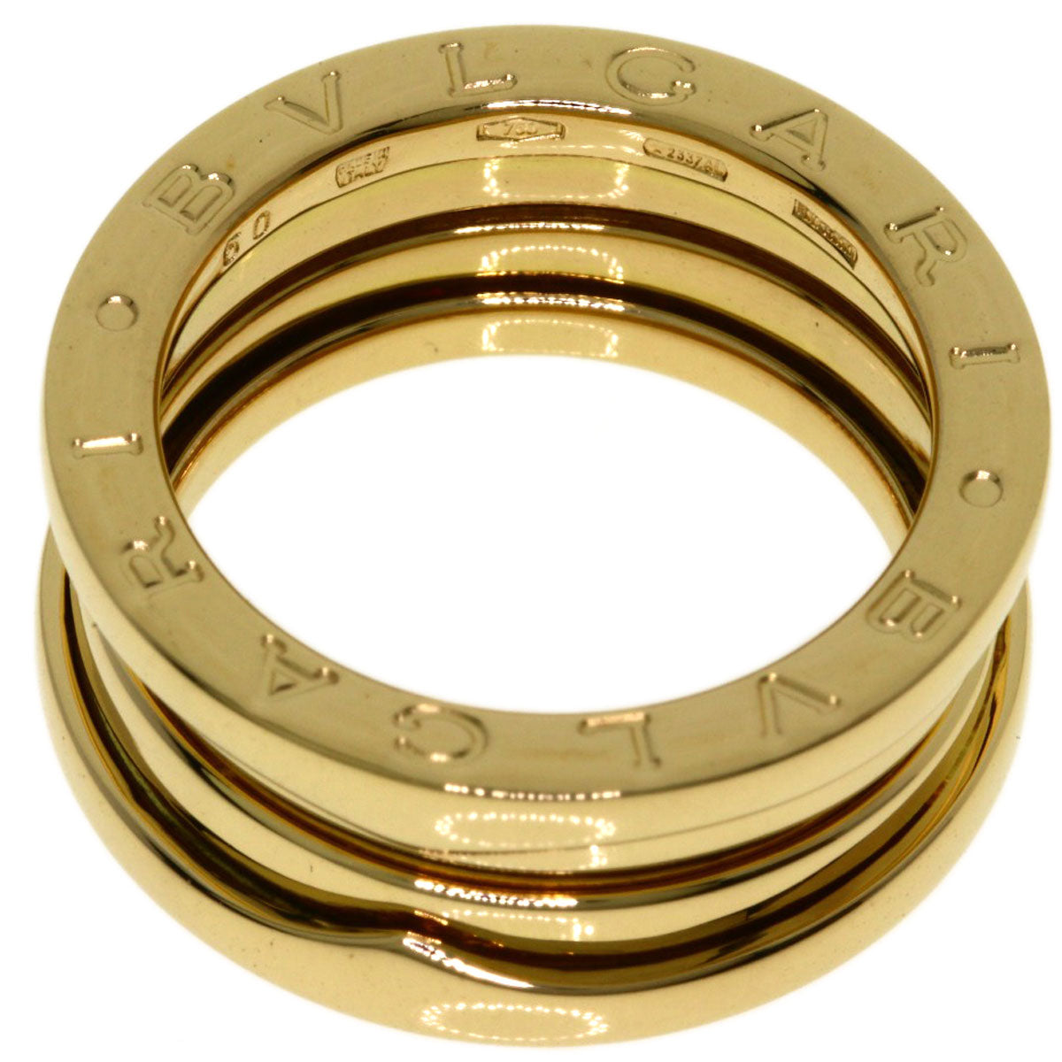 BVLGARI B.zero1 2 band #50 Ring K18 Yellow Gold Ladies [Used]